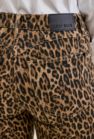 Jacqueline Flare Print Leopard Luxe Denim Pants