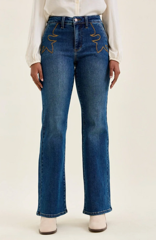 Cowboy Boot Stitch Bootcut Jeans