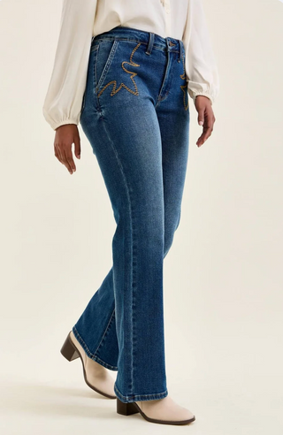Cowboy Boot Stitch Bootcut Jeans
