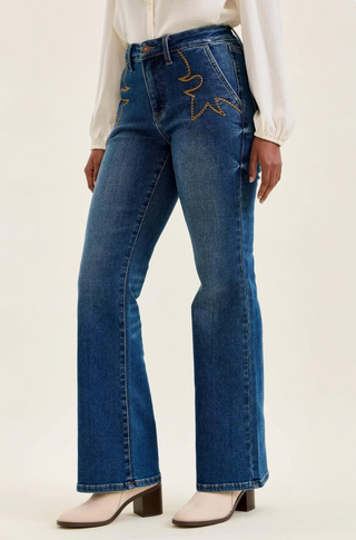 Cowboy Boot Stitch Bootcut Jeans