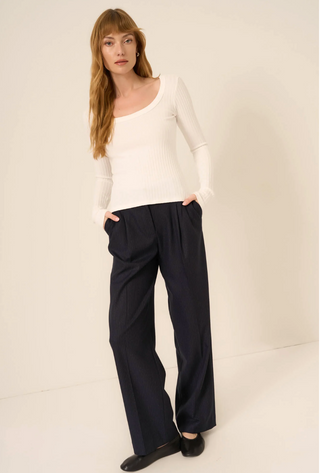 What's The Scoop Washed Ribbed Top