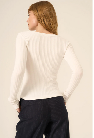 What's The Scoop Washed Ribbed Top