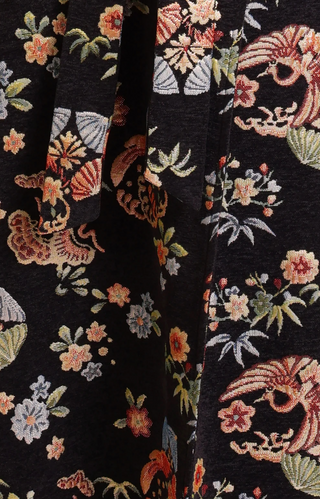 Floral Puff Sleeve Duster Coat