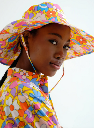 Bloom Print Crepe Hat