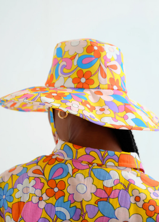 Bloom Print Crepe Hat