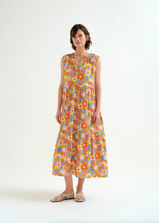 Bloom Print Long Beach Dress