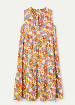 Bloom Print Long Beach Dress