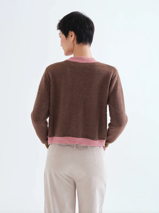 Two-tone Knit Cardigan