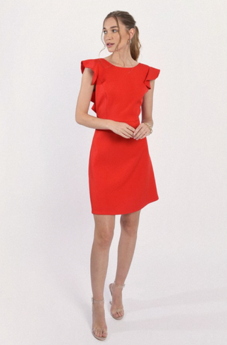 Back Ruffle Woven Dress-FINAL SALE