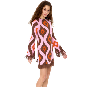 Sienna Knit Fringe Mini Dress-FINAL SALE