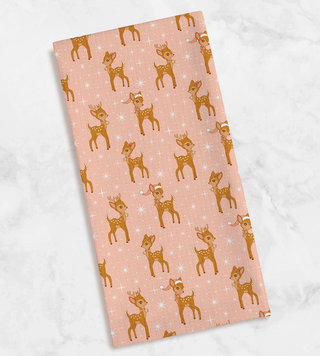 Retro Deer Holiday Tea Towel