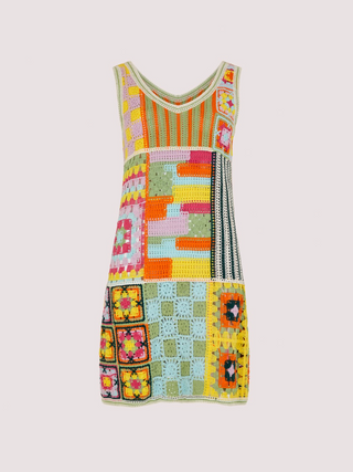 Crochet Patchwork Shift Dress