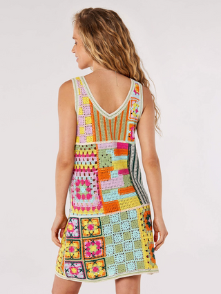 Crochet Patchwork Shift Dress