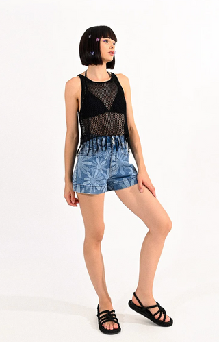 Knit Fringe Tank Vest Top