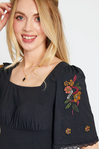 Snake Floral Top