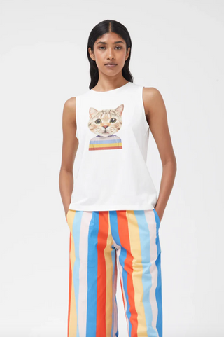 Kitty Graphic Tank Top- FINAL SALE