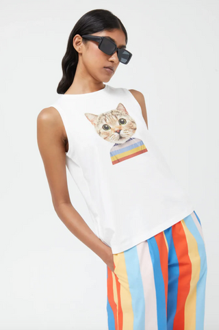 Kitty Graphic Tank Top- FINAL SALE