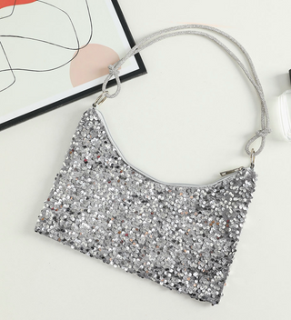 Silver Sequin Shoulder Bag