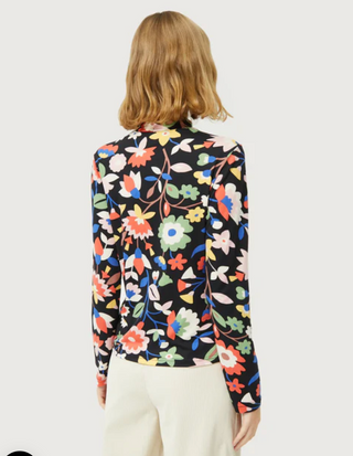 Floral Print Fitted Mock Top-FINAL SALE