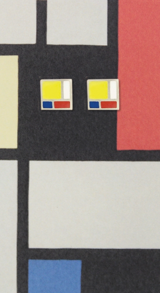 Mondrian Fine Art Post Earrings-FINAL SALE