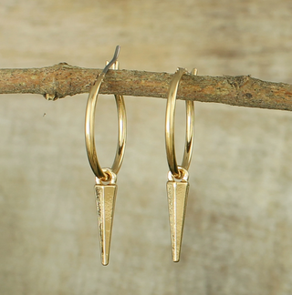 Punk Princess Gold Spike Hoop Earrings-FINAL SALE