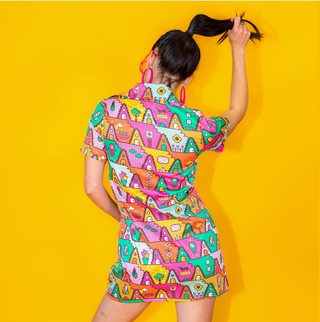 Zip Up Bright Day Mini Dress