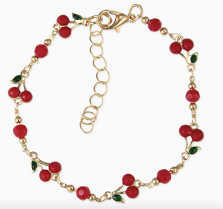 Cherry Bowl Link Gold Bracelet