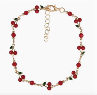 Sweet Cherries Gold Anklet