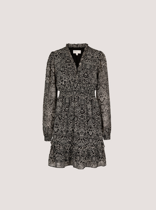 Paisley Print Ruffle Mini Dress