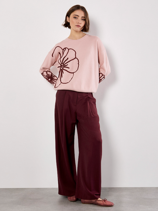 Cornelli Embroidered Big Flower Sweater