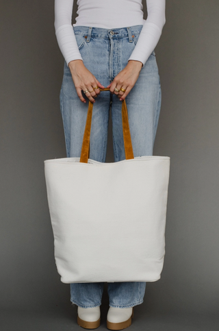 Light Blue Ski Trip Scene Tote