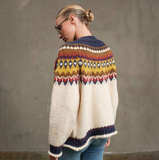 Nordic Pattern Toggle Button Knit Cardigan