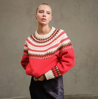 Nordic Pattern Pull Over Knit Sweater