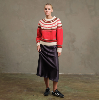 Nordic Pattern Pull Over Knit Sweater