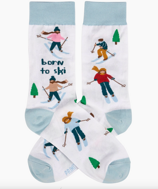 Born To Ski Crew Socks