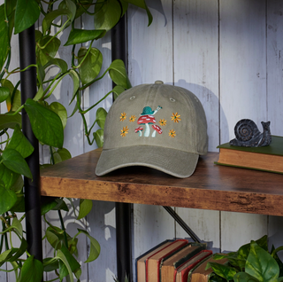 Embroidered Mushroom & Snail Baseball Cap