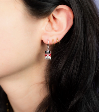 Cig Box Huggie Earrings