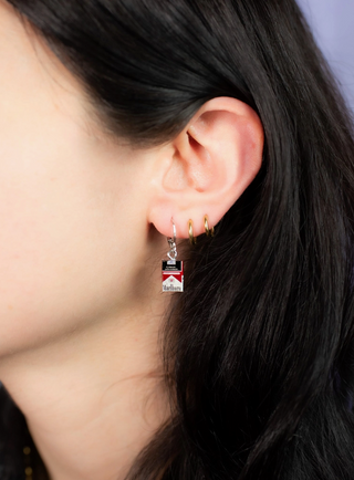 Cig Box Huggie Earrings