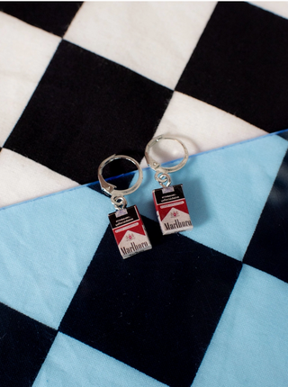 Cig Box Huggie Earrings