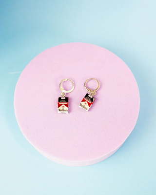 Cig Box Huggie Earrings