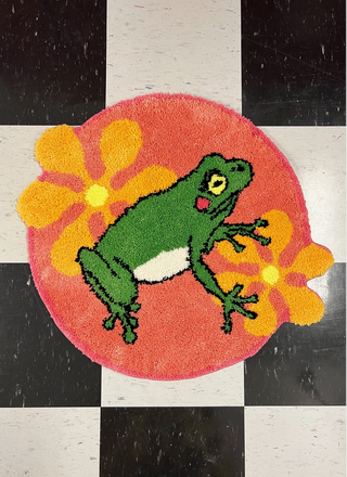 Floral Frog Indoor Rug