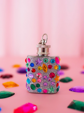 Bejeweled Princess Mini Flask Keychain