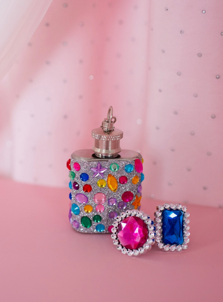 Bejeweled Princess Mini Flask Keychain