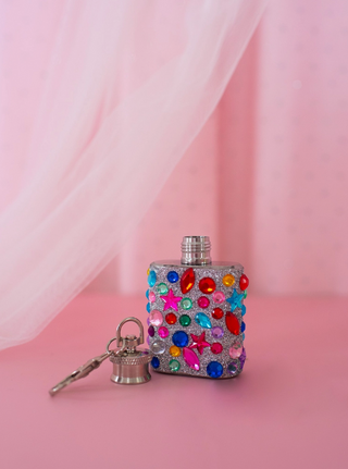 Bejeweled Princess Mini Flask Keychain