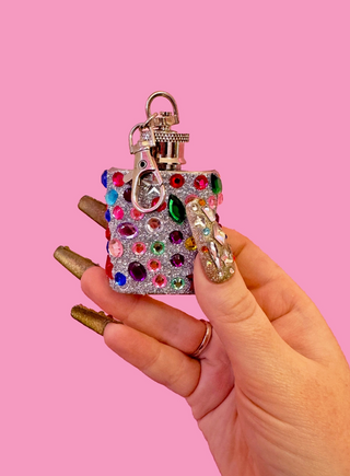 Bejeweled Princess Mini Flask Keychain