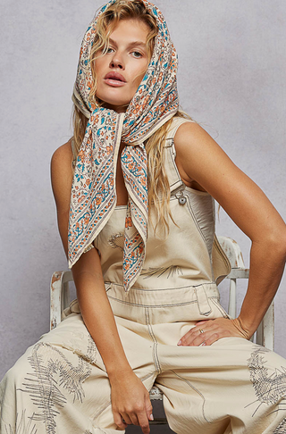 Floral Patterned Multi-Style Woven Scarf