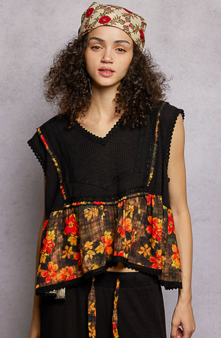 Floral Patterned Multi-Style Woven Scarf