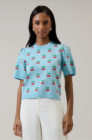 Cherryville Short Sleeve Sweater Top