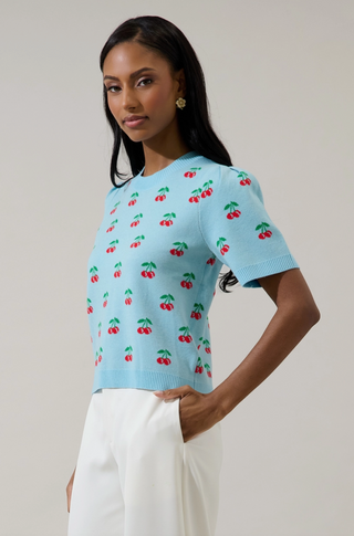 Cherryville Short Sleeve Sweater Top