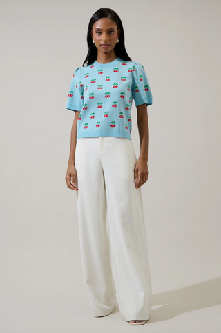 Cherryville Short Sleeve Sweater Top